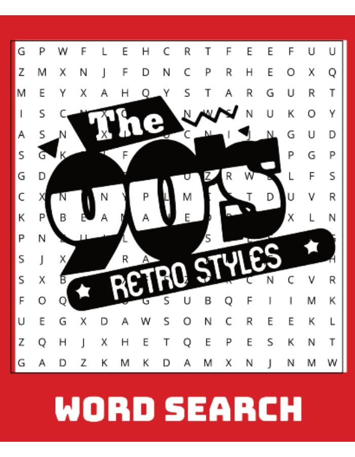 90s word Search for adults book