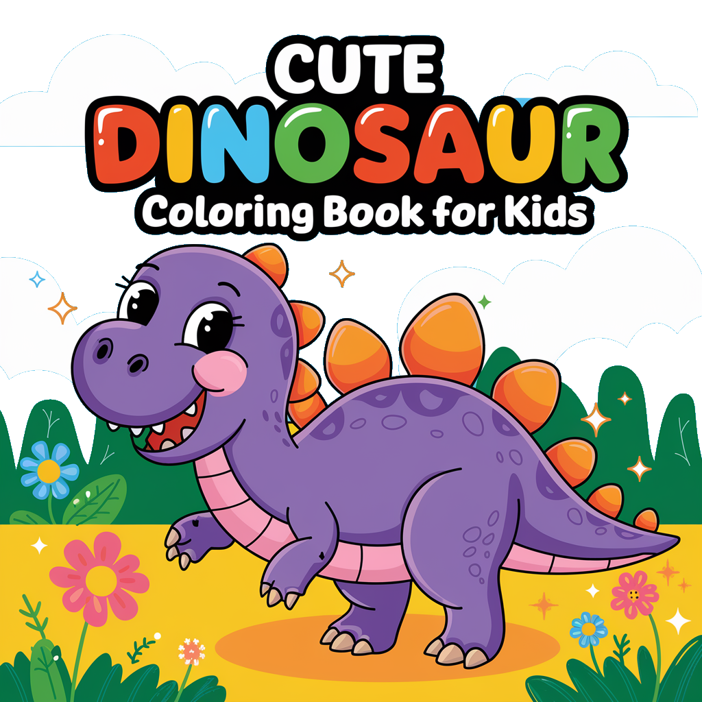 Cute Dinosaur Coloring Book For Kids